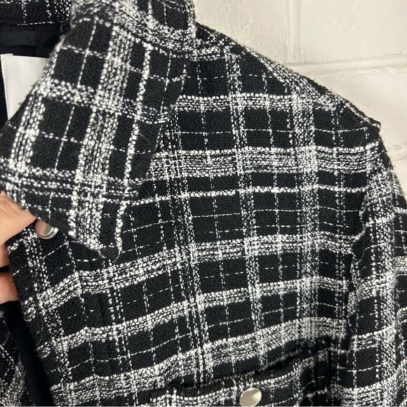 H&M Plaid Woven Knit Oversized Shacket Coat Jacket Size XS - Picture 12 of 15